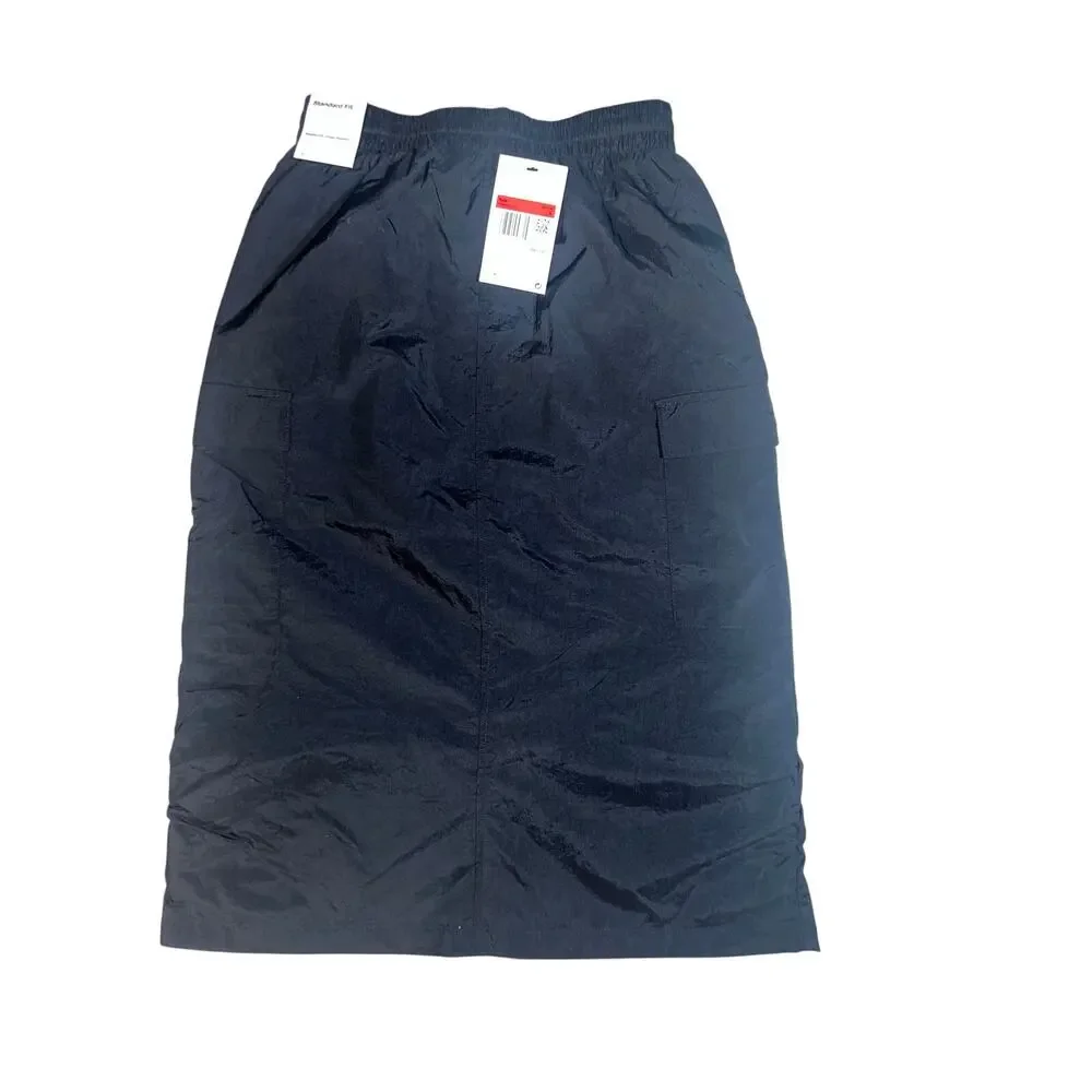 Nike Kids Sportswear Nylon long midi Cargo Skirt Black embroidered logo LG NEW
